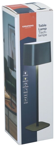 Grundig - Lampada da tavolo a sfioramento dimmerabile a LED, 5V, 1200 mAh