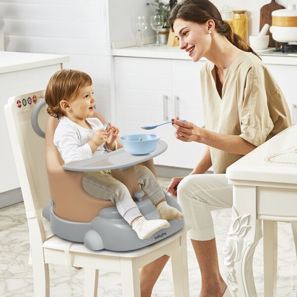 Costway Rialzo sedia 6 in 1 in PU ergonomico e comodo, Set tavolo e sedia  convertibile per bambini>