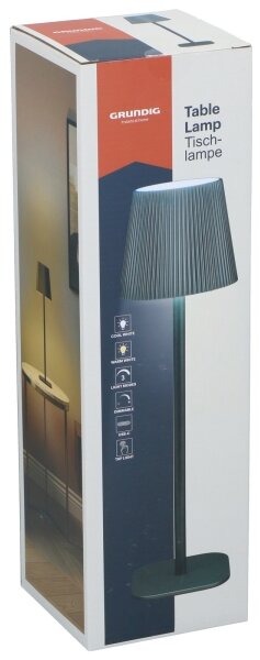 Grundig - Lampada da tavolo dimmerabile a sfioramento a LED, 5V 1200 mAh