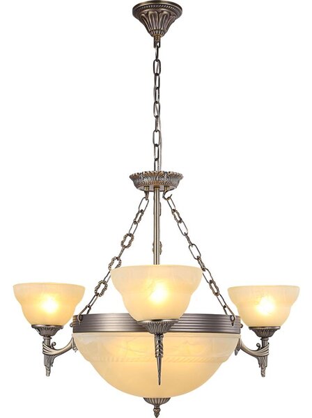 Brilagi - Lampadario a catena DAHLIA 6xE27/40W/230V diam. 74 cm ottone