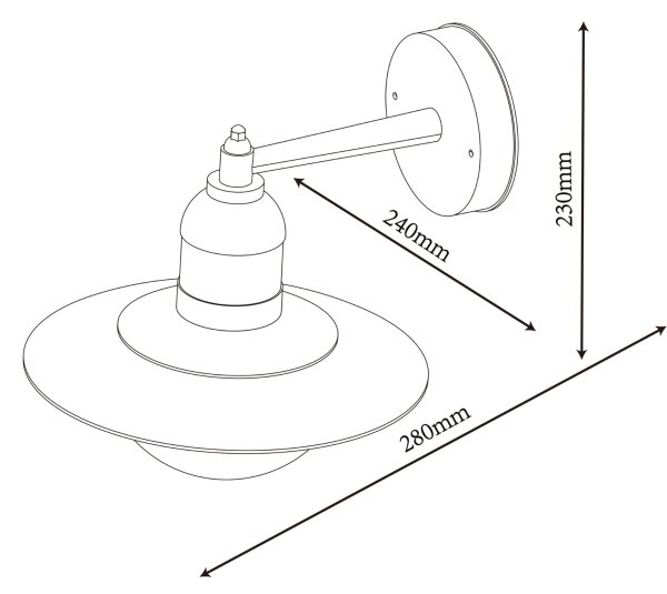 Top Light - Lampada da parete per esterni VERONA 1xE27/12W/230V IP44 nero