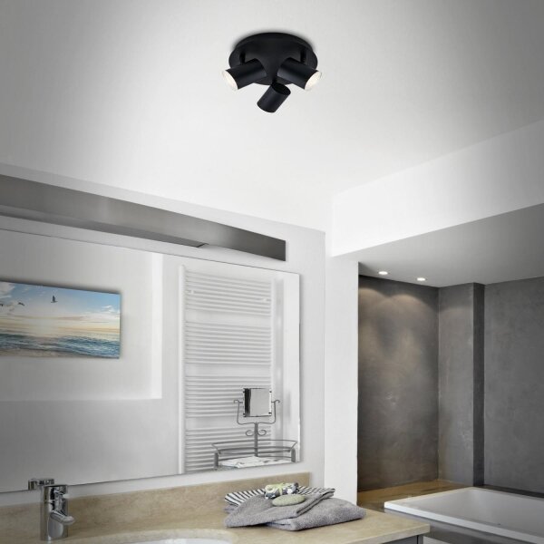 Briloner 10476229 - Luce Spot da bagno 3xGU10/5W/230V IP44 nero
