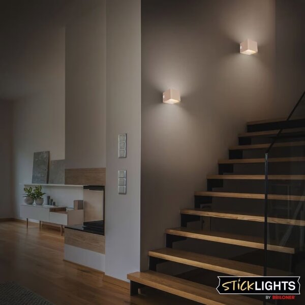 Briloner 3879011 - Applique LED ricaricabile da parete con sensore BORRA LED/1,5 W/5 V, 3600 mAh, beige