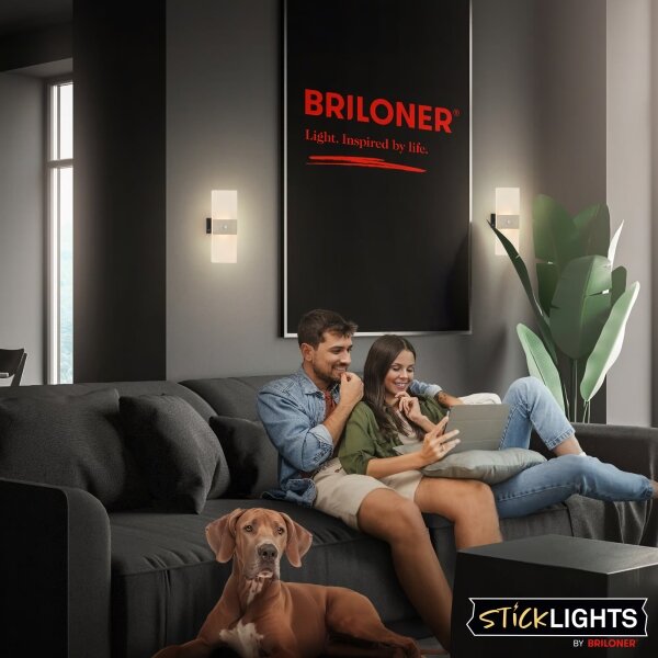 Briloner 3888012 - Lampada LED da parete ricaricabile con sensore AURA LED/2,5W/5V 1800 mAh opaca