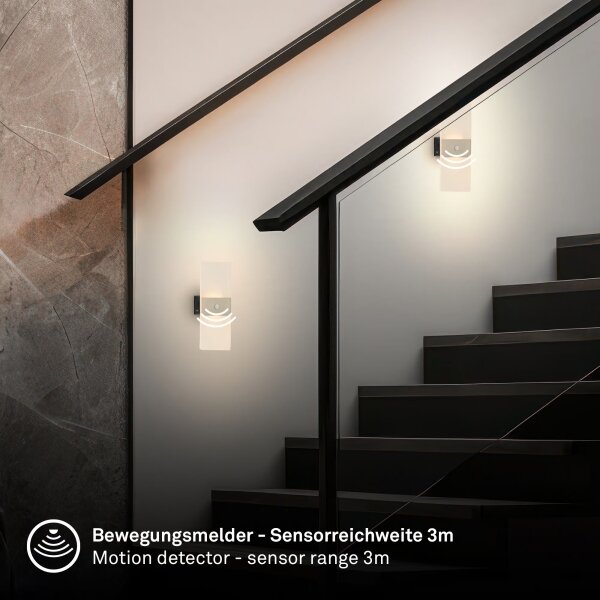 Briloner 3888012 - Lampada LED da parete ricaricabile con sensore AURA LED/2,5W/5V 1800 mAh opaca