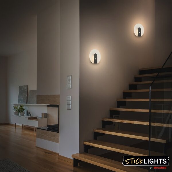 Briloner 3889015 - Lampada da parete LED ricaricabile con sensore TARO LED/2,5W/5V 1800 mAh nera