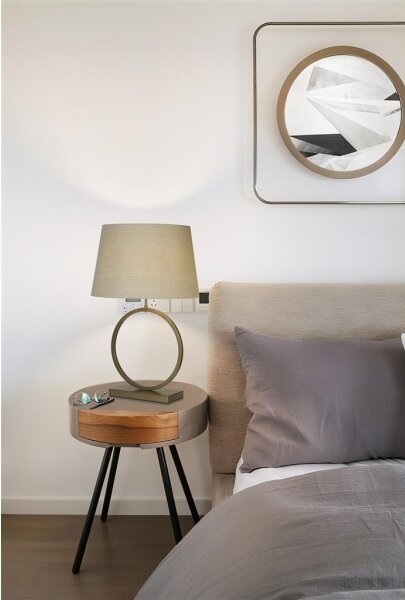 Searchlight EU93102NA - Lampada da tavolo ELEGANT, 1xE27/60W/230V, crema