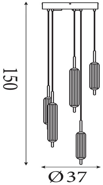 Searchlight 76210-5CL - Lampada a sospensione dimmerabile su cavo CATTAIL LED/24W/230V