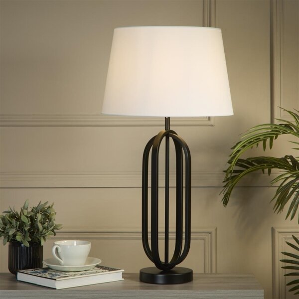 Searchlight EU91101WH - Lampada da tavolo CHIC 1xE27/60W/230V bianca