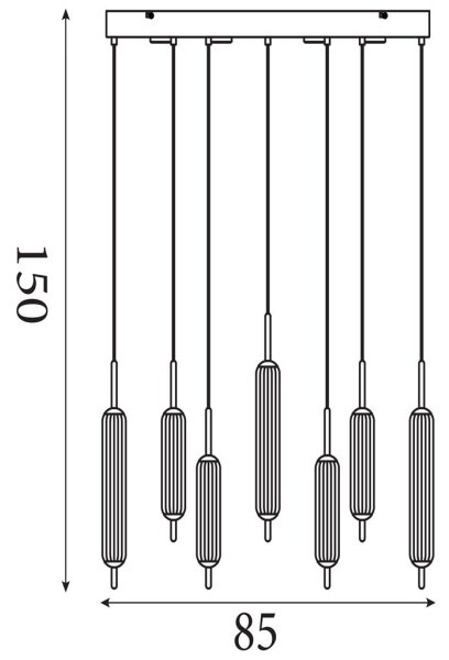 Searchlight 76210-7CL - Lampada a sospensione LED dimmerabile su cavo CATTAIL LED/33W/230V