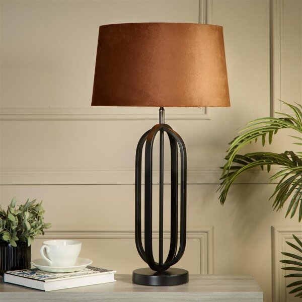Searchlight EU91101OR - Lampada da tavolo CHIC 1xE27/60W/230V arancione