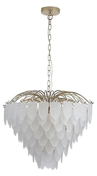 Searchlight 48970-6SB - Lampadario a catena FEATHER 6xE14/60W/230V