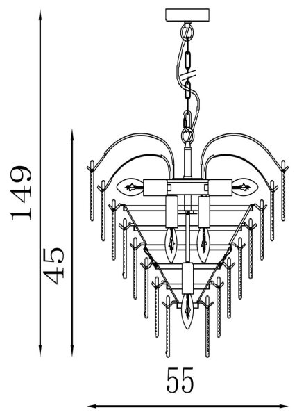Searchlight 48970-6SB - Lampadario a catena FEATHER 6xE14/60W/230V