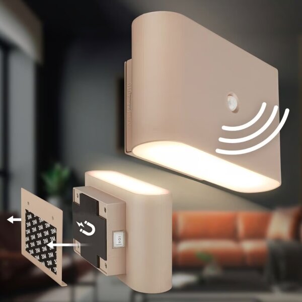 Briloner 3878011 - Applique LED ricaricabile con sensore CHAT LED/3W/5V 2000 mAh beige