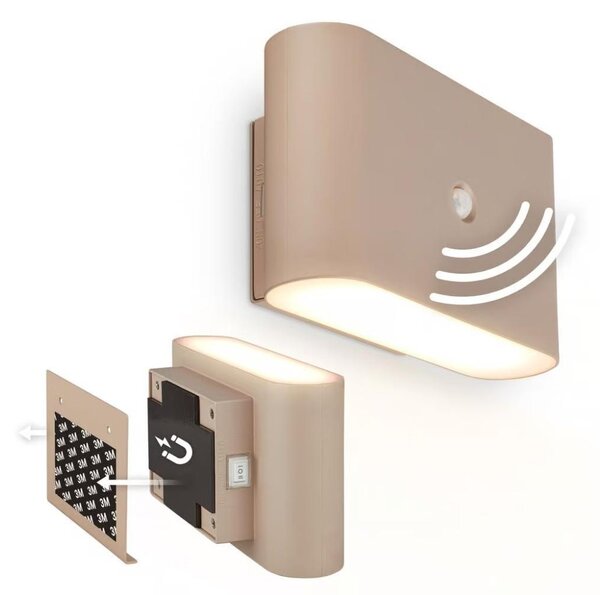 Briloner 3878011 - Applique LED ricaricabile con sensore CHAT LED/3W/5V 2000 mAh beige