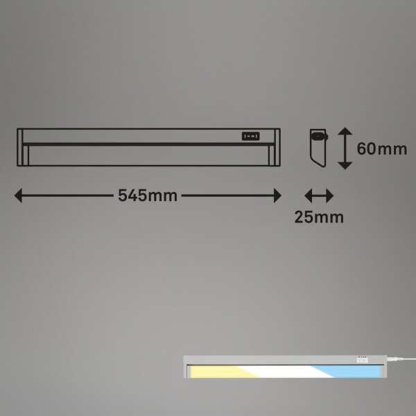 Brilo - Lampada sottopensile LED/6W/230V 2700/4000/6500K 54,5 cm argento