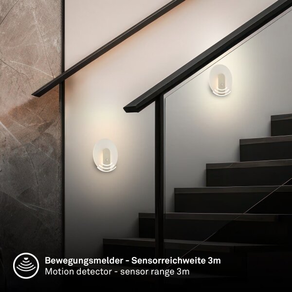 Briloner 3889012 - Applique ricaricabile a LED con sensore TARO LED/2,5W/5V 1800 mAh, finitura opaca