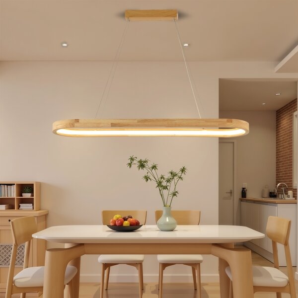 Brilagi - Lampada a sospensione con cavo UMEA WOOD LED/40W/230V 90x22 cm legno