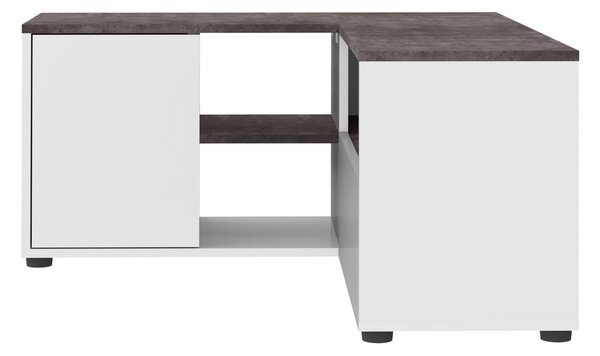 Tavolo TV grigio e bianco in cemento 90x45 cm Angle - TemaHome