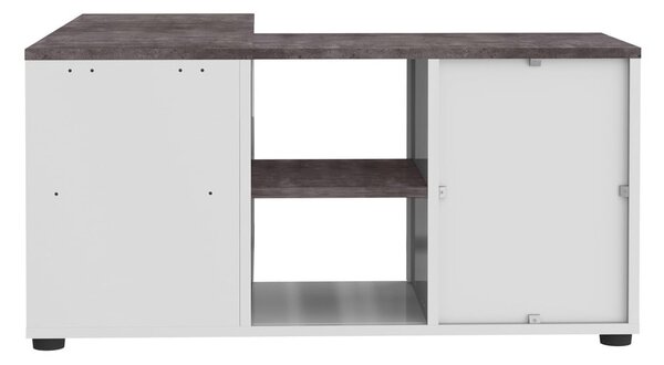 Tavolo TV grigio e bianco in cemento 90x45 cm Angle - TemaHome