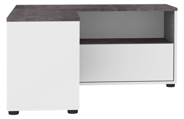 Tavolo TV grigio e bianco in cemento 90x45 cm Angle - TemaHome