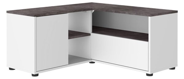 Tavolo TV grigio e bianco in cemento 90x45 cm Angle - TemaHome