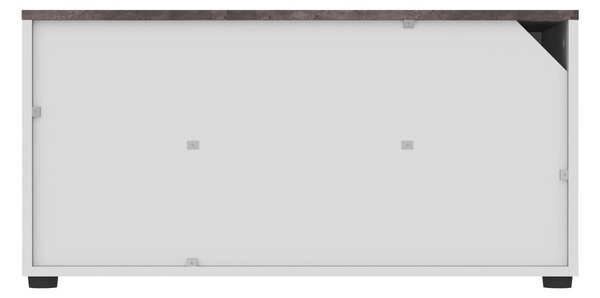 Tavolo TV grigio e bianco in cemento 90x45 cm Angle - TemaHome