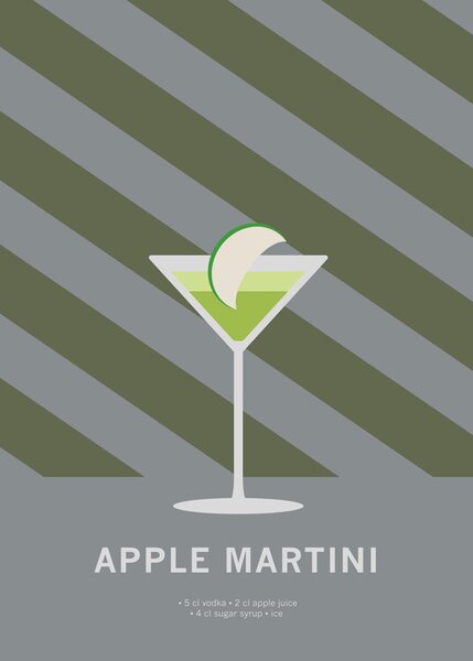 Illustrazione Drink Apple Martini, Paperago