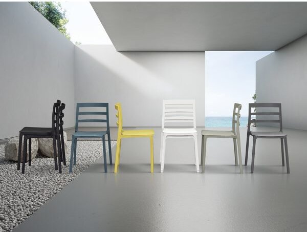 PAZZO DESIGN Sedia Luca set da 4 sedie bianco in Polipropilene