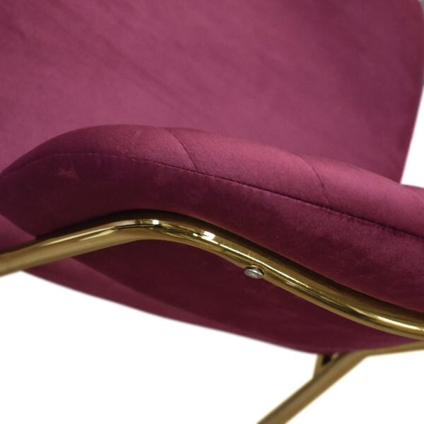 PAZZO DESIGN Sedia Penelope Bordeaux set da 2 sedie in velluto e gambe in metallo