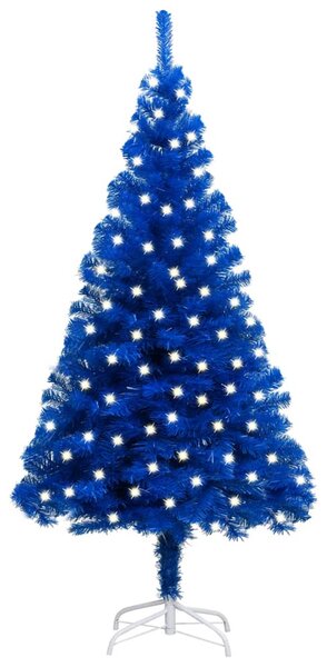 Albero di Natale Preilluminato con Supporto Blu 120 cm in PVC