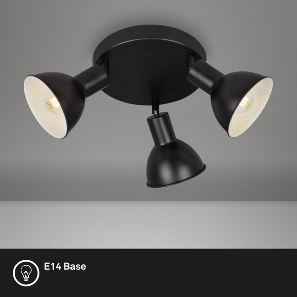 Briloner 2674-035 - Faretto RETRO 3xE14/25W/230V nero