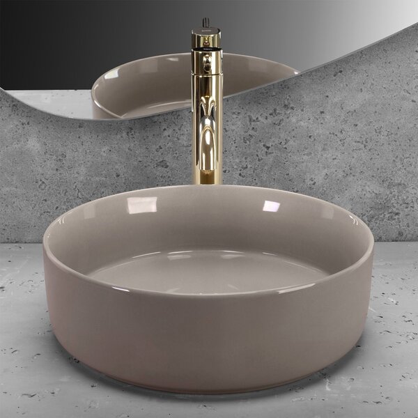 Lavabo da appoggio Rea Sami Beige Shiny