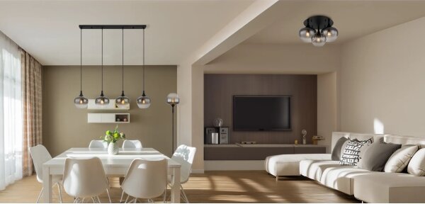 Globo 15548-3D - Lampadario a plafone MAXY 3xE27/40W/230V nero