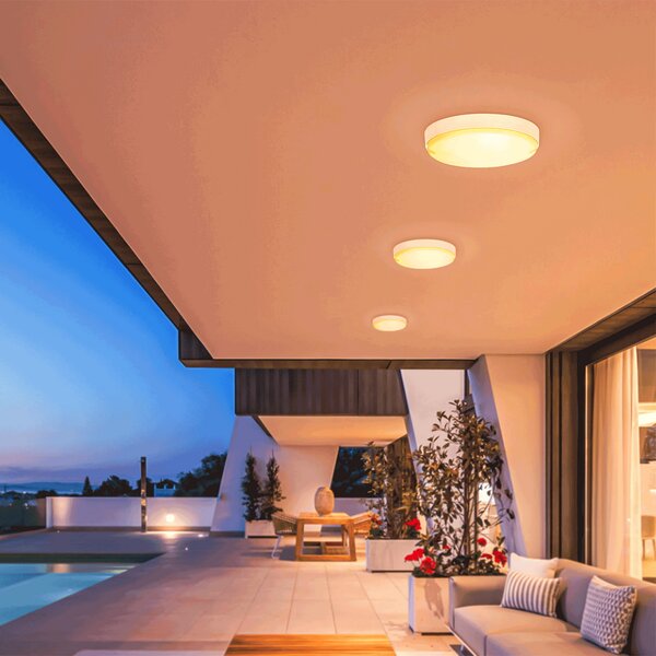 Applique Led da parete slim 4W rotondo Bianco con pannello solare e sensore crepuscolare IP65 temperatura colore regolabile con telecomando Aigostar
