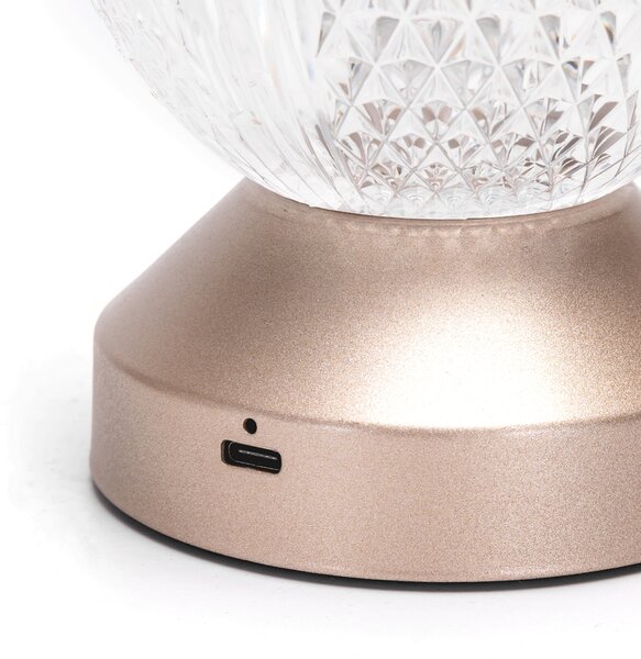 Lampada da tavolo Led touch Sphere Beige 1W a batteria ricaricabile USB Type-C con luce regolabile Aigostar