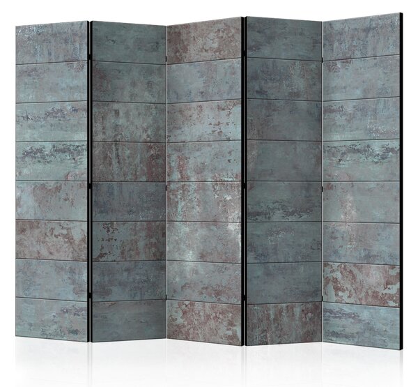 Paravento 5 Pannelli - Turquoise Concrete Ii 225x172cm Erroi