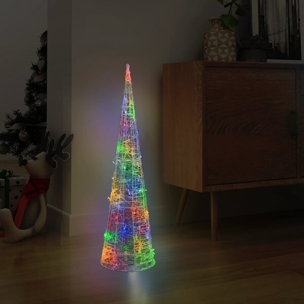 Piramide Decorativa Cono di Luce LED Acrilico Colorato 90 cm