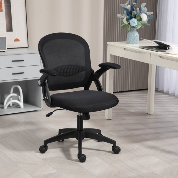 Vinsetto Sedia da Ufficio Ergonomica con Schienale curvato a Rete e Altezza Regolabile, leva a gas, 65.5x61.5x88-97.5cm, Nero| Aosom Italy