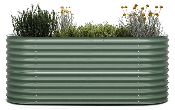 Blumfeldt High Grow - Aiuola rialzata da 200 x 80 x 100 cm, in lamiera d'acciaio ondulata, facile da montare, resistente alla ruggine e al gelo