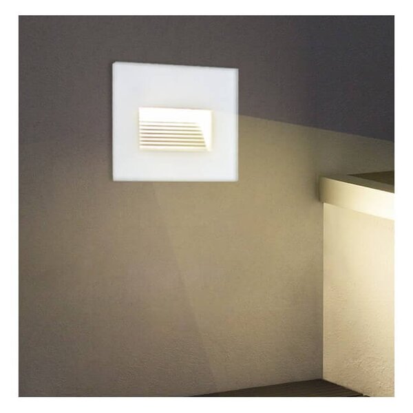 Segnapasso LED Bianco 4W per Scatola 503 - Luce Asimmetrica Colore Bianco Caldo 2.700-3.200K