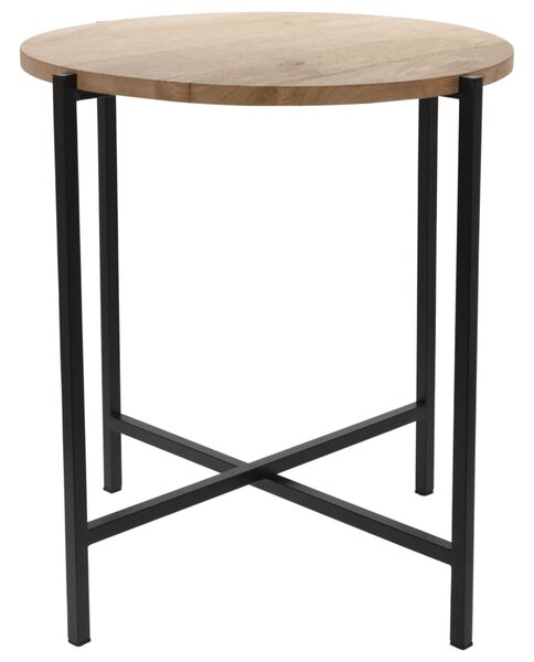 Ambiance Tavolino da Salotto Rotondo in Legno e Metallo 45 cm