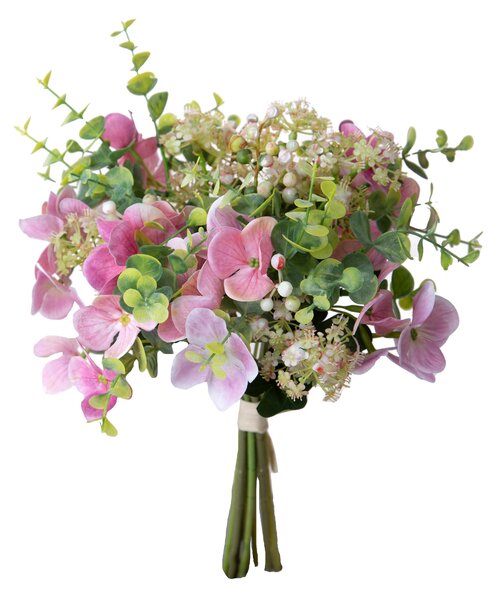 Set 3 Bouquet Artificiali Eucalipto Ortenzie 34 cm