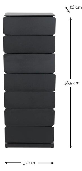 Cassettiera nera in metallo 37x99x26 cm Joey – Spinder Design