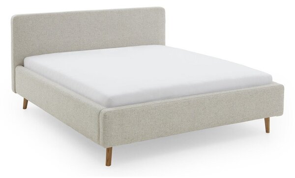 Letto matrimoniale imbottito beige con contenitore con rete inclusa 180x200 cm Mattis – Meise Möbel