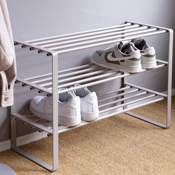 Scarpiera grigio tortora in metallo 70x48,5x29 cm Rex – Spinder Design