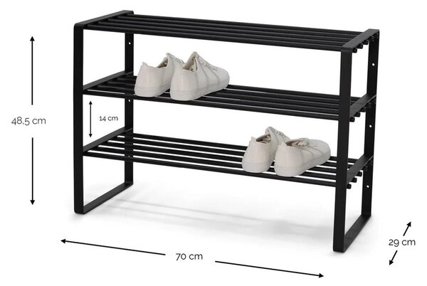 Scarpiera grigio tortora in metallo 70x48,5x29 cm Rex – Spinder Design