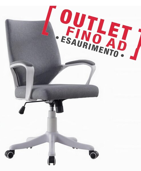 Sedia operativa VALLEJO Rivestimento in tessuto nero e rete tecnica Dimensione 43x48,5x h 90 max 100 cm nero, per casa ed ufficio