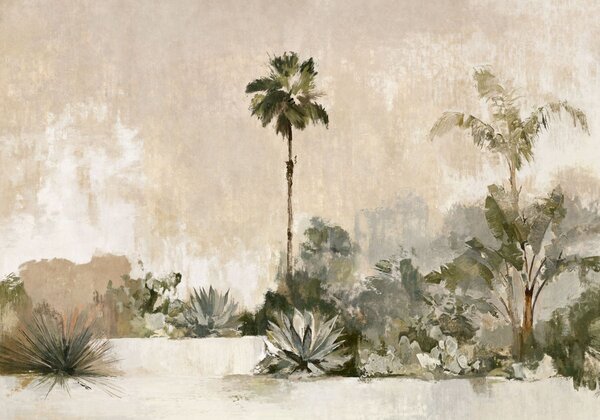 Carta da parati Giardino tropicale con palme e piante dalle foglie grandi, Carta da parati Natura, w05921v1 : Uwalls.it