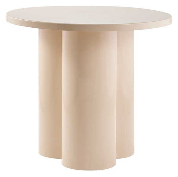 Tavolino d'appoggio design in metallo smaltato beige D51 cm ZELIE
